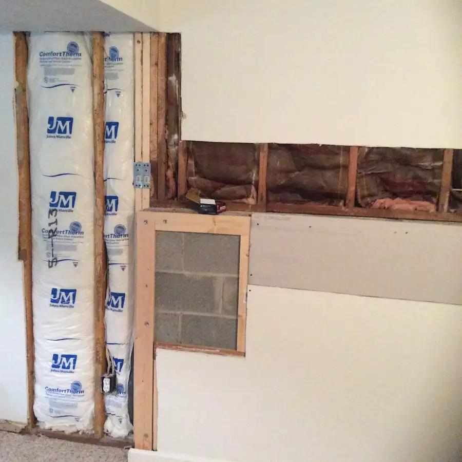Wall insulation replacement during Basement Flood Cleanup in Atchison